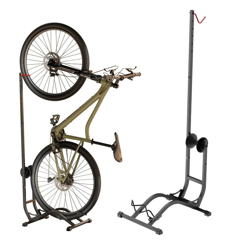 Maclean Freestanding Bike Rack | Load Capacity 35kg Vertical & Horizontal Storage Height Adjustable Steel Construction | Garage Basement Workshop Home