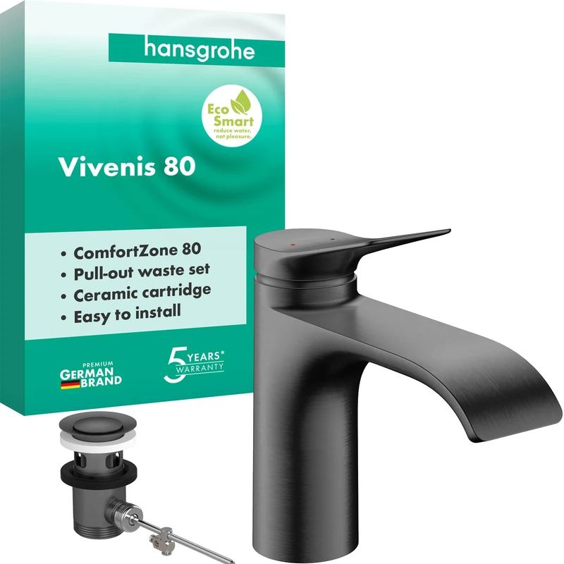hansgrohe Vivenis Bathroom Sink Tap with Pop-Up Waste Set