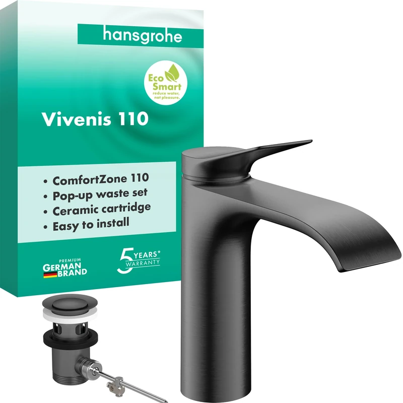 hansgrohe Vivenis Bathroom Sink Tap with Pop-Up Waste Set