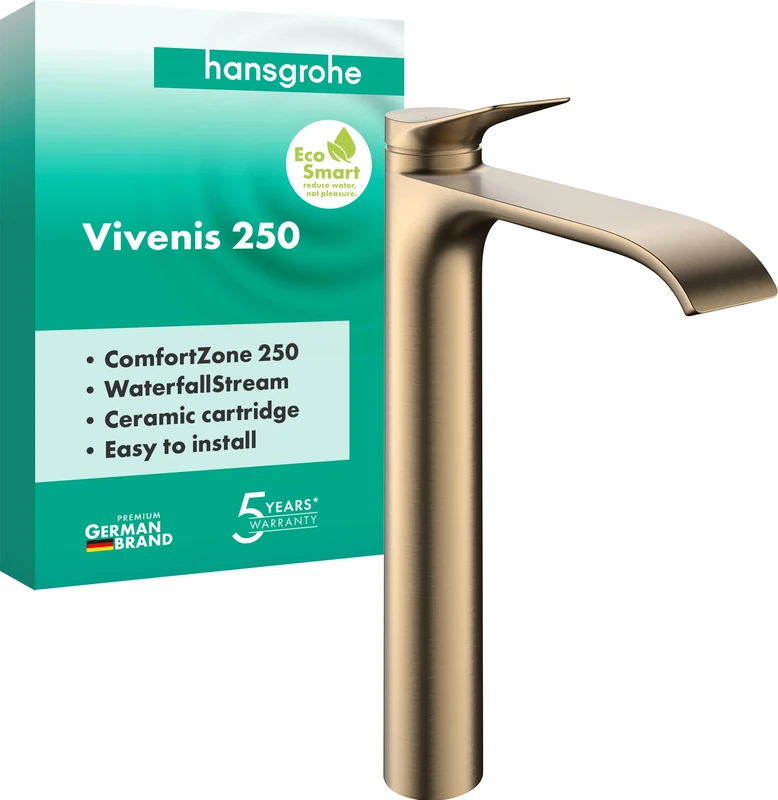 hansgrohe Vivenis Bathroom Sink Tap Without Waste, Brushed Bronze