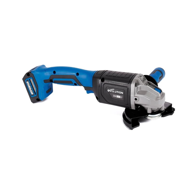 Evolution Power Tools 125 mm Cordless Angle Grinder, 18V Brushless, 8,700 RPM, for Metal Cutting and Grinding Work S125AGR-Li (Solo Device Without Battery, Charger and Disc)