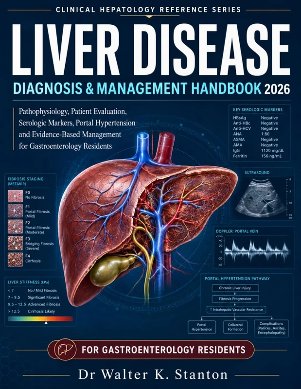 Liver Disease Diagnosis & Management Handbook 2026: Pathophysiology, Patient Evaluation, Serologic Markers, Portal Hypertension, Red Flags, and Evidence-Based Management for Gastroenterology Residents