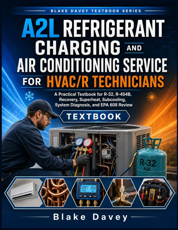 A2L REFRIGERANT CHARGING AND AIR CONDITIONING SERVICE FOR HVAC/R TECHNICIANS: A Practical Textbook for R-32, R-454B, Recovery, Superheat, Subcooling, System Diagnosis, and EPA 608 Review