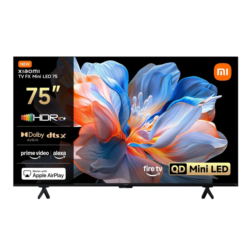 XIAOMI TV FX Mini LED 75 inch（190cm, QD-Mini LED Smart TV, 4K UHD, Fire TV, HDR10+, 60Hz with 120Hz Game Boost Mode, MEMC, DTS:X, Airplay 2, HDMI, Filmmaker Mode, Voice Control with Alexa