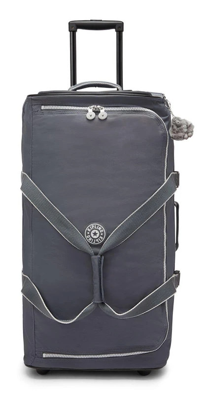 Kipling Teagan L Wheeled Travel Bag, Lightweight Large Rolling Duffel with Telescopic Handle, Durable Wheels & Multiple Compartments, Versatile Travel Weekend Luggage - Moonlit Grey