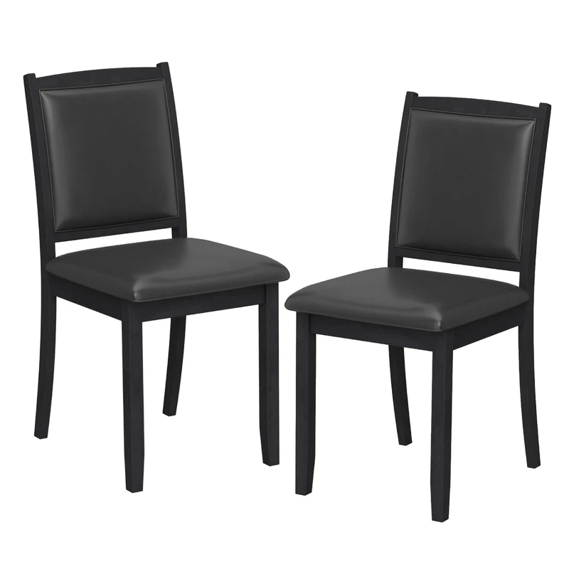 GiantexUK Dining Chairs Set of 2, Faux Leather Padded Kitchen Chairs