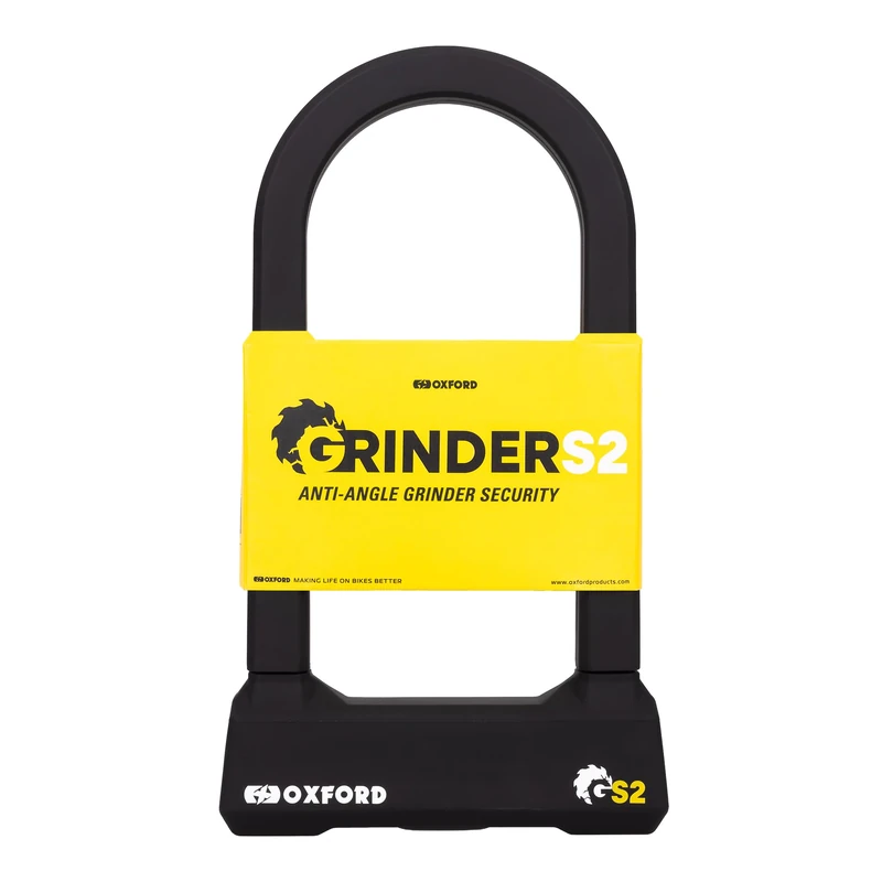 Oxford Grinder S2 U-Lock 16mm x 320mm LK377 | Sold Secure Powered Cycle & Pedal Cycle Diamond, Anti-Angle Grinder Shackle Lock, Motorcycle, Scooter, Bike