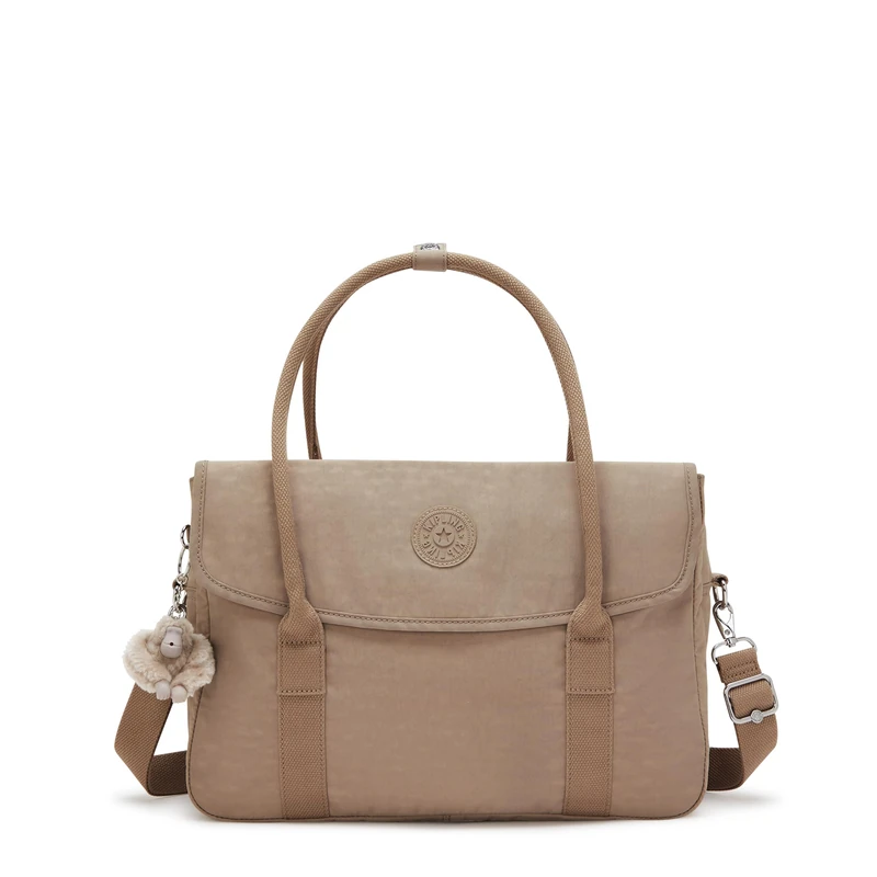 Kipling Superworker S Laptop Backpack, Lightweight Compact Work Bag with Padded Laptop Compartment, Smart Storage Pockets & Adjustable Straps - Tan Beige