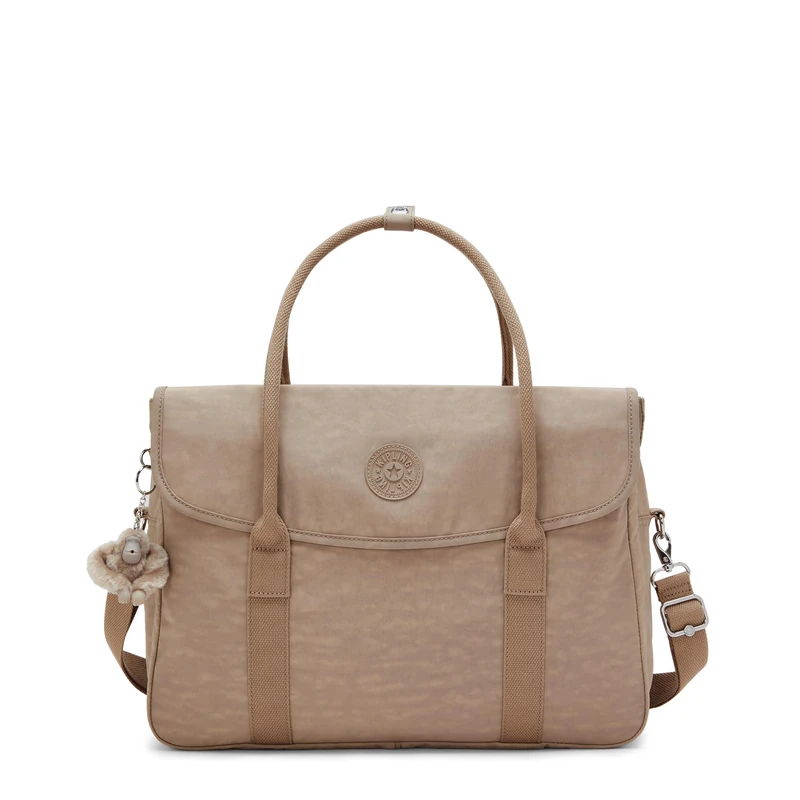 Kipling Superworker Laptop Backpack, Lightweight Business Work Bag with Padded Laptop Compartment, Multiple Pockets & Comfortable Straps - Tan Beige
