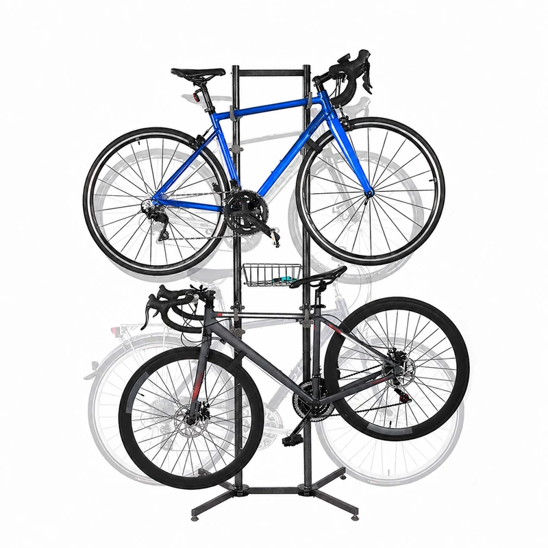 Relaxdays bike rack, holds 4 bikes, MBT, road bike, e-bike, black