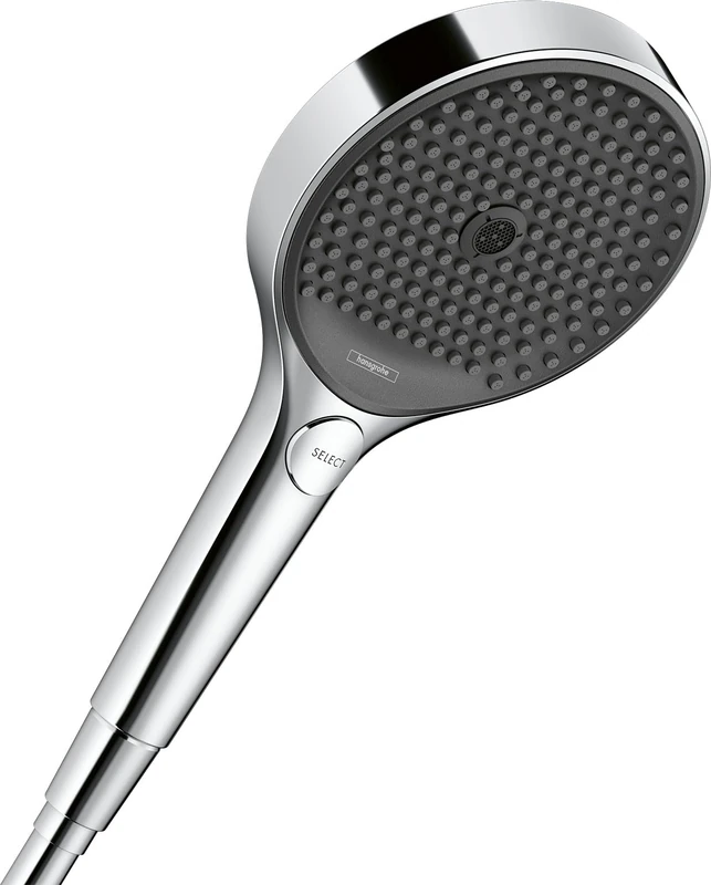 hansgrohe Rainfinity - Water-Saving Shower Head max. 6 l/min (EcoSmart+), Hand Shower Round (130 mm) with 3 Sprays (incl. PowderRain), with Anti-limescale Function, Chrome, 26862000