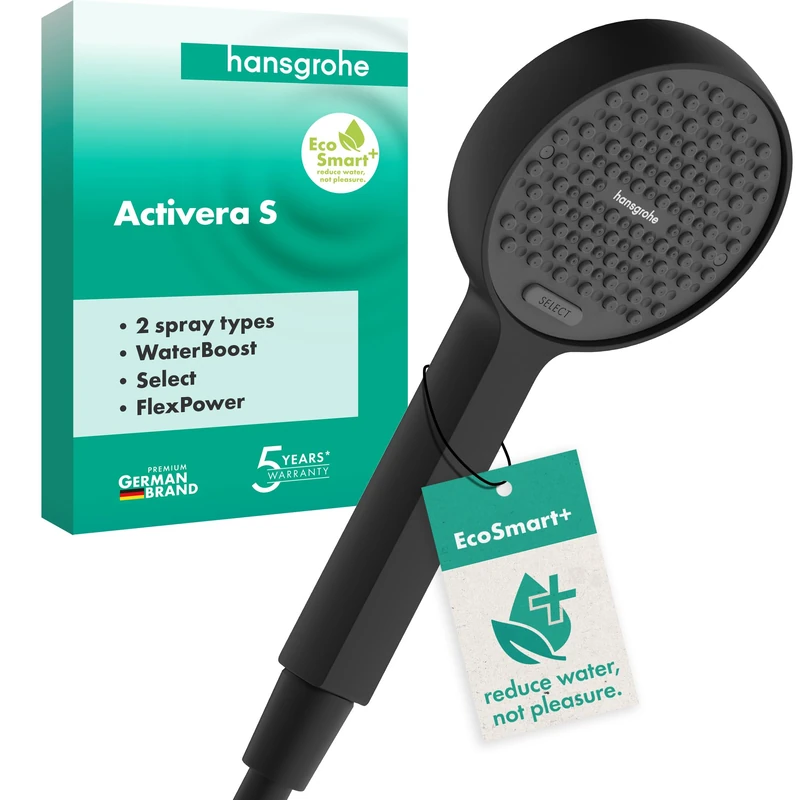 hansgrohe Activera Select S Shower Head with 2 Spray Types, EcoSmart+