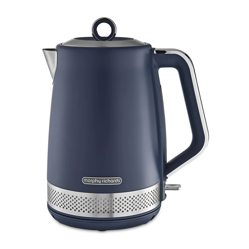 Morphy Richards Illumination 1.7L Jug Kettle, Rapid Boil, Boil Dry Protection, Pull Off Lid, Limescale Filter, Easy View Window, 360 Cordless Base, Stainless Steel, Navy Peony, 108023