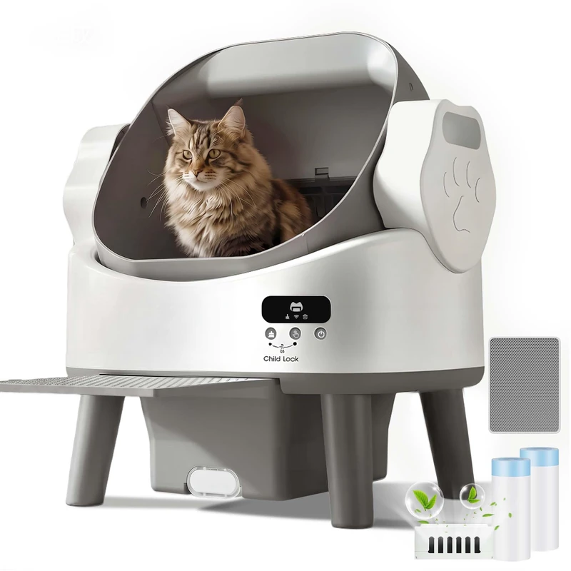 JUMMICO Self Cleaning Cat Litter Tray, Automatic Cat Litter Box for Large Cats Up to 10kg, Electric Automatic Litter Tray with Safety Protection & Odor Removal, Great for Multi-Cat Homes - Image 1