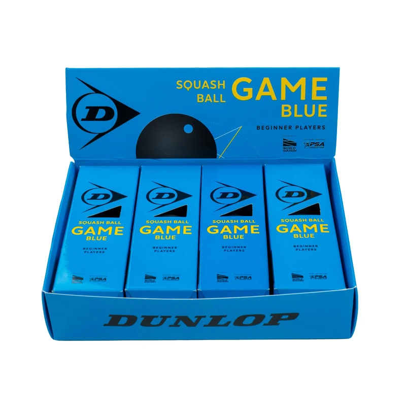 Dunlop Squash Balls Game Blue, Blue Dot, 12 Balls