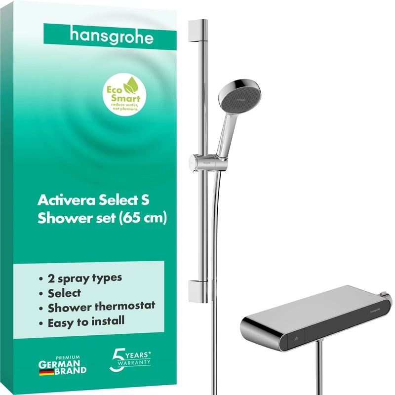 hansgrohe Activera Select S Shower Set with Thermostat, EcoSmart, Chrome