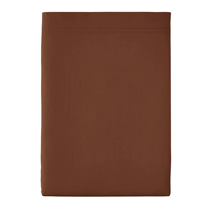 ESSIX - Plain Cotton Percale Flat Sheet, FIRST - 240 x 300 cm - Espresso - Cotton Percale - 80 Threads/cm² - Easy Care