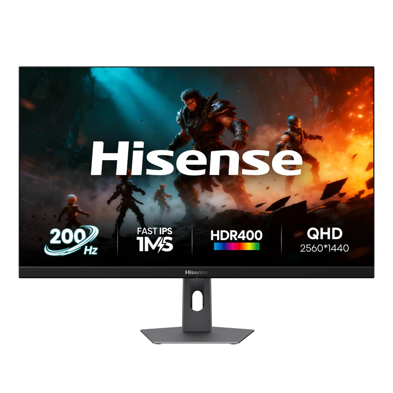 Hisense 27G5QUK PRO 27 Inch Gaming Monitor, 200Hz, QHD 2560x1440p, 1ms Response Time GTG, Fast IPS, FreeSync, Black