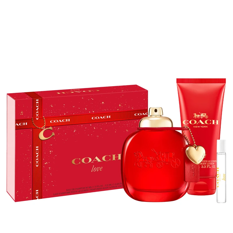 Coach Love EdP 90ml, 7.5ml Purse Spray, 100ml Body Lotion & Pouch Set