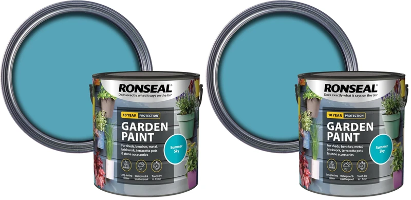 Ronseal GARDEN PAINT SUMMER SKY 2.5L [38514] (Pack of 2)