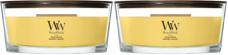 WoodWick Scented Candle | Ellipse Candle | Solar Orchid | Perfect Gifts for Women (Pack of 2)