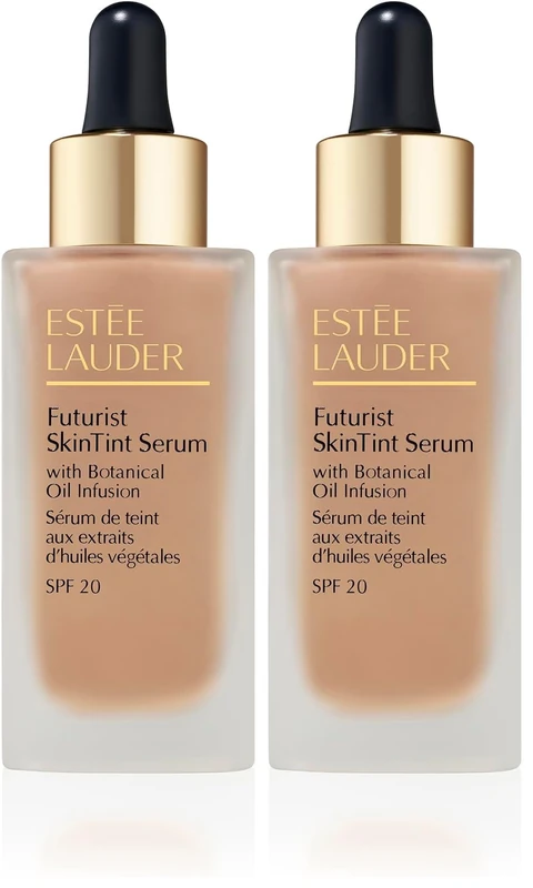 Estée Lauder Futurist SkinTint Serum Foundation SPF 20 with Glycerin | Light Coverage, 30 ml (Pack of 2)