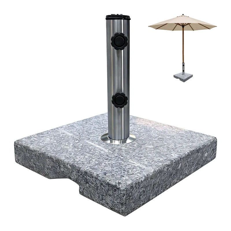 Relaxdays parasol base, 24 kg, square, grey