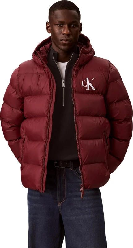 Calvin Klein Men Jackets LS LTWT NYLN PADED HOD PUFR JKTLV04RG513G RED (Merlot), S