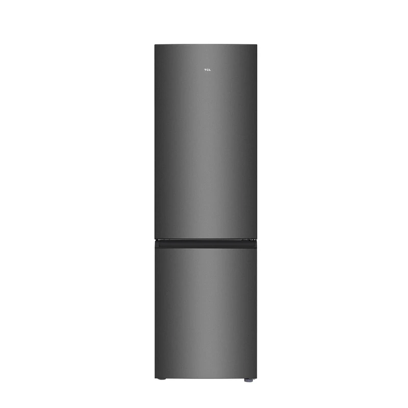 TCL RF260BSD0UK Refrigerator Bottom Freezer, 260L, LED lighting, Recessed handle, Adjustable shelves, 55cm compact size, Quartz Gray [Energy Class D]