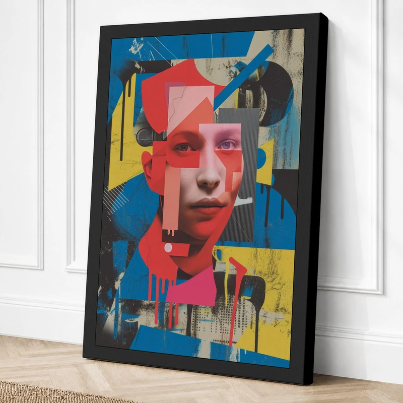 Urban Geometry Geometric Canvas Wall Art Print 36x24 Inch