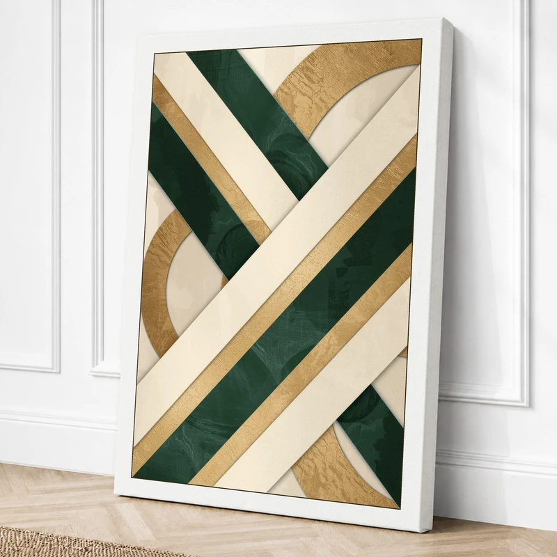 Woven Forms Geometric Canvas Wall Art Print 36x24 Inch