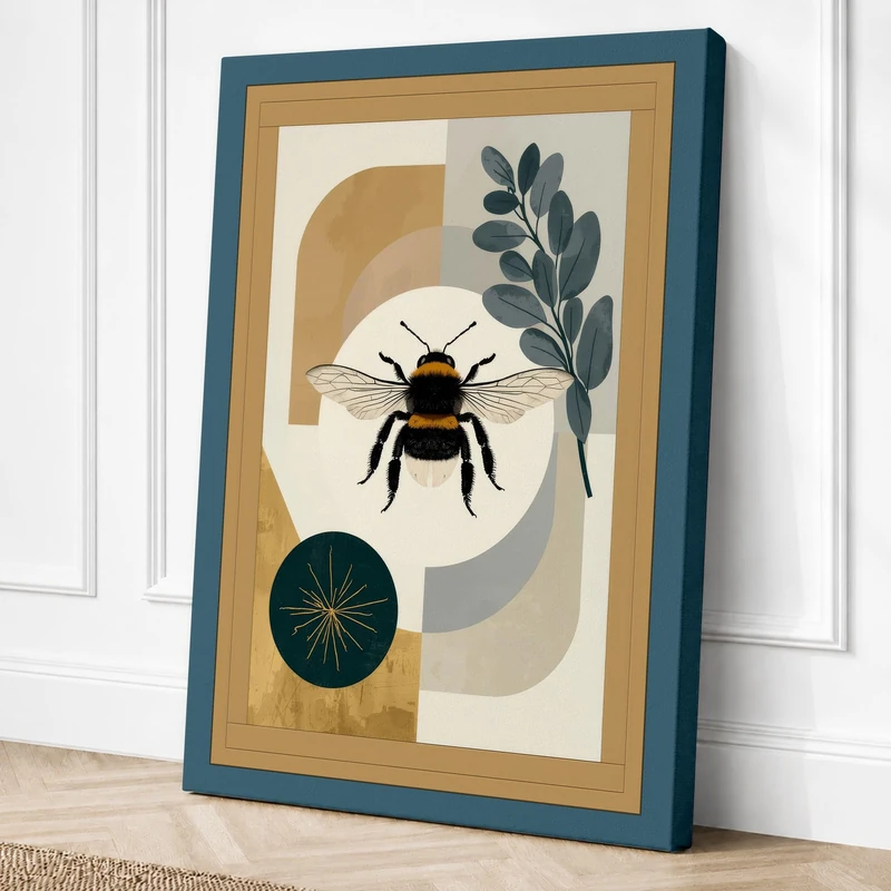 Spider in Geometry Canvas Wall Art Print 36x24 Inch (91 x 61 cm)