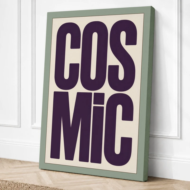 Cosmic Typography Canvas Wall Art Print 36x24 Inch (91 x 61 cm)