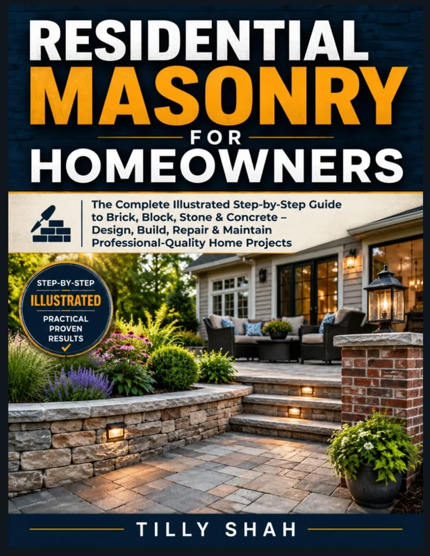 Residential Masonry for Homeowners: The Complete Illustrated Step-by-Step Guide to Brick, Block, Stone & Concrete – Design, Build, Repair & Maintain ... Home Projects (ILLUSTRATED PRACTICAL GUIDES)
