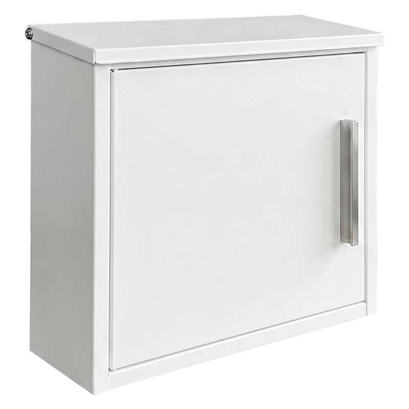 Relaxdays letterbox, HxWxD: 35 x 33 x 12 cm, DIN C4, weatherproof, modern design, 4 keys, letterbox, white - Image 1