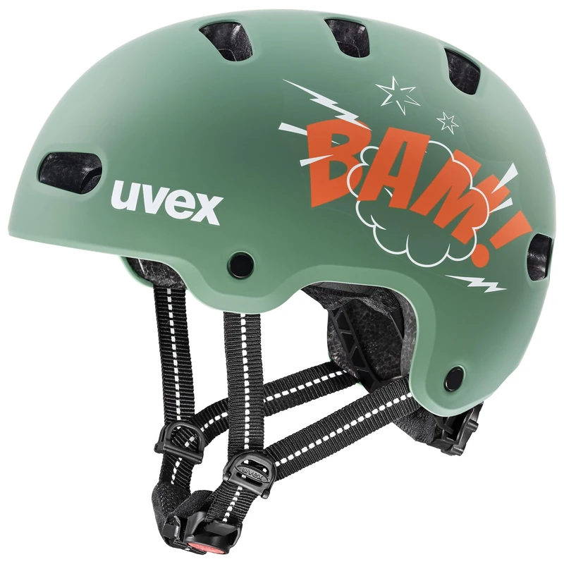uvex kid 4 style bike helmet for kids - green-papaya matt/55-58 cm