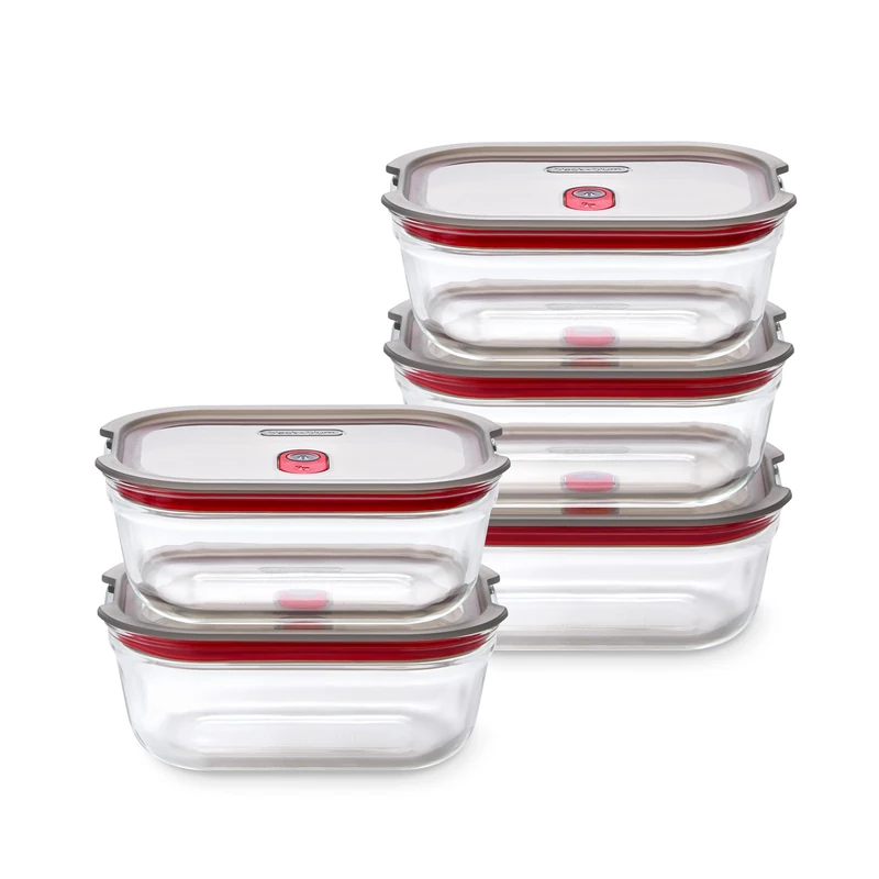 BLACK + BLUM Stack + Nest Glass Food Storage Container Set | 600ml 5 Pack