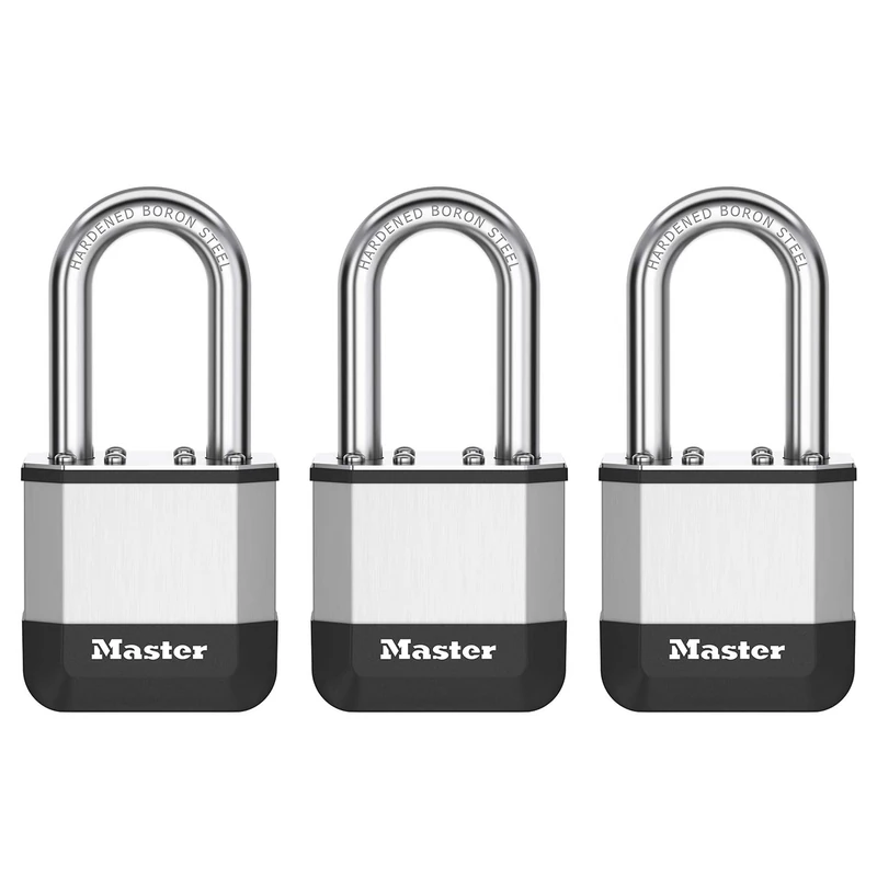 Elite™ 45mm Laminated Padlock, 38mm Long Boron Shackle Pack of 3