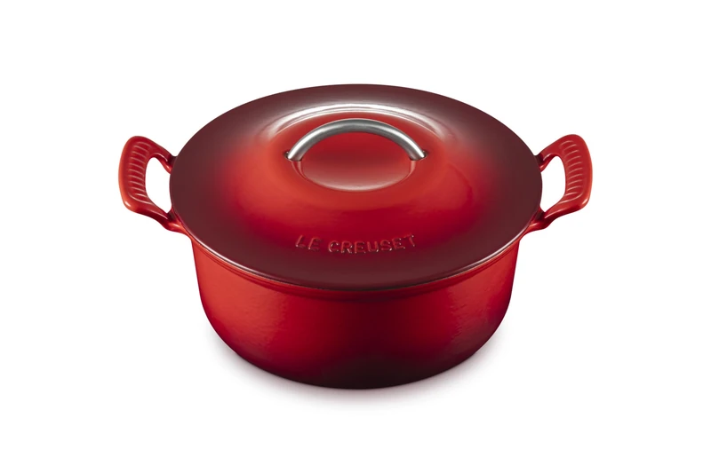 Le Creuset Cast Iron Modern Heritage Round Casserole, Cerise
