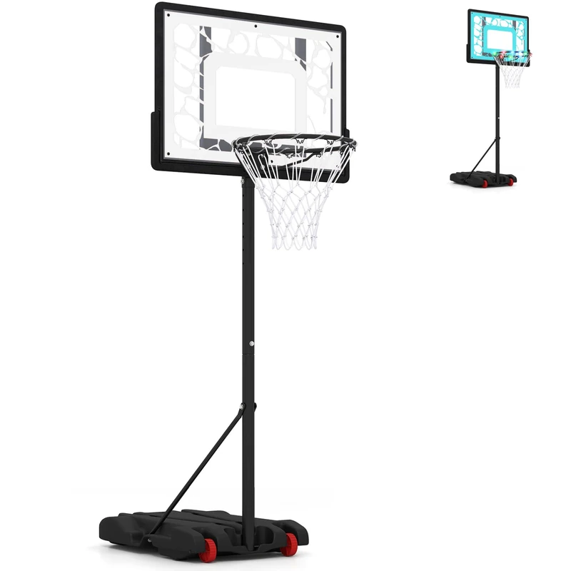 SPOTRAVEL Basketball Hoop, Height Adjustable Basketball Stand with LED