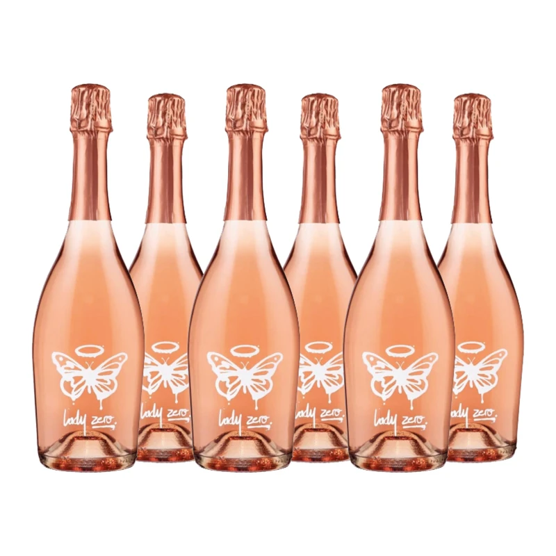 Lady A Zero Alcohol-Free Sparkling Wine, Provence-Style Pale Rosé with Citrus and Strawberry, 75cl, 0% ABV (Case of 6) - Image 1
