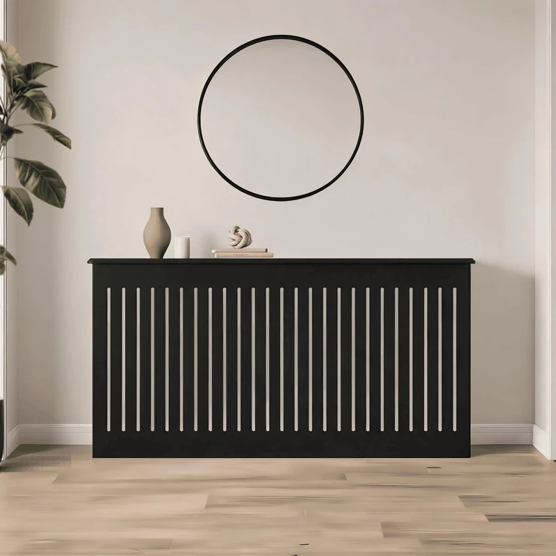 Home Source Loxley XL Ventilated Radiator Cover, Black