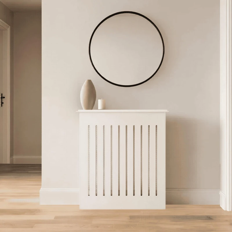 Home Source Loxley Small Ventilated Radiator Cover, White
