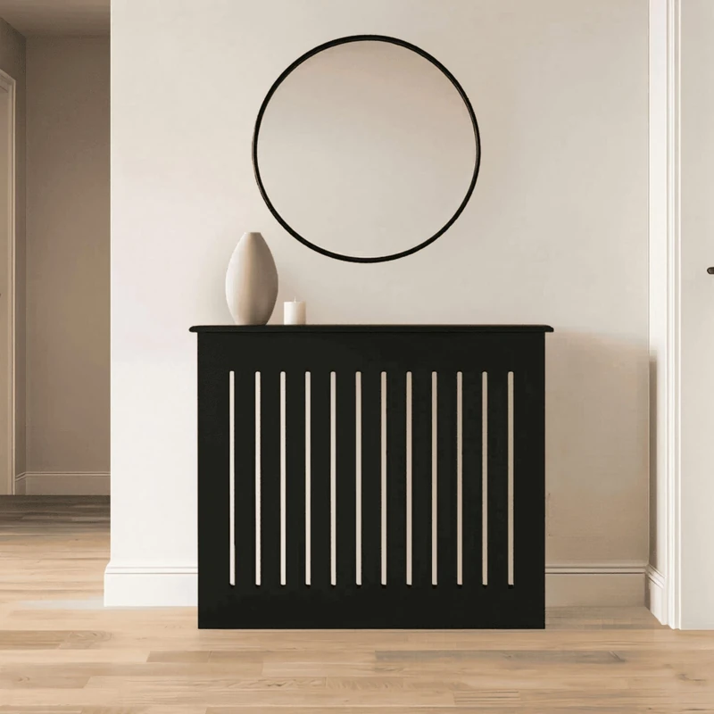 Home Source Loxley Medium Ventilated Radiator Cover, Black