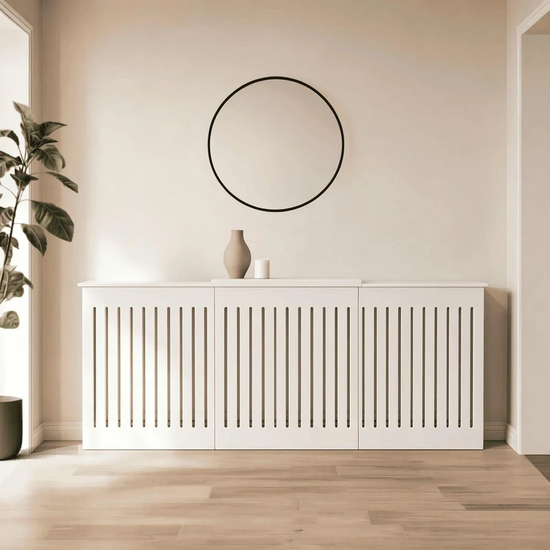 Home Source Loxley Extending Ventilated Radiator Cover, White
