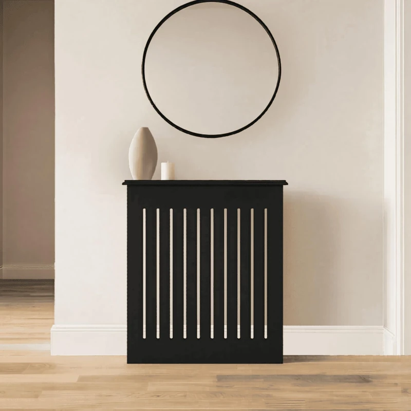 Home Source Loxley Small Ventilated Radiator Cover, Black