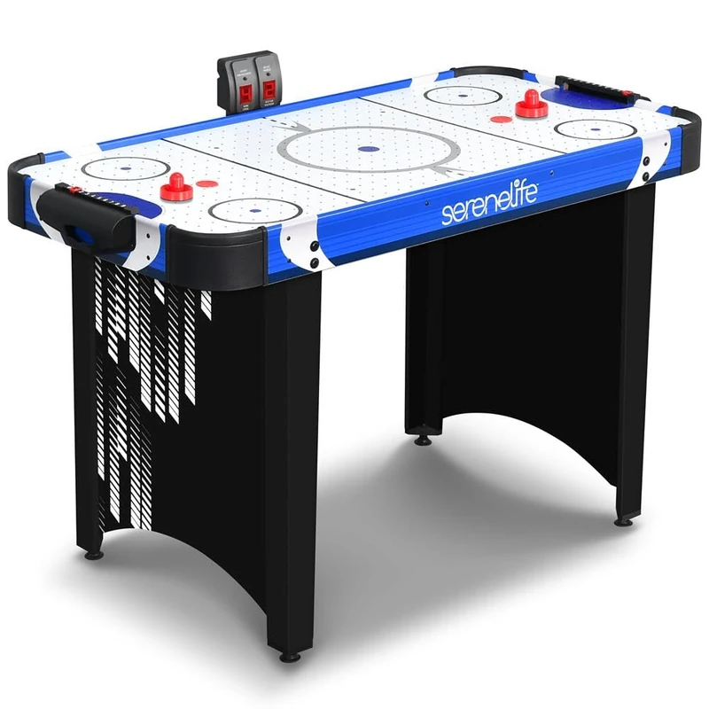 SereneLife Air Hockey Table Game - Compact Arcade Table for Kids and Adults, Air Powered Play Surface, Scratch Resistant Finish, Puck and Pusher Set for Game Room and Apartment Play - Image 1