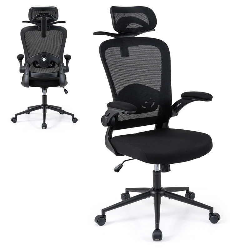 SFAREST Ergonomic Mesh Office Chair, Computer Chair (64 x 66 x 115-125cm)