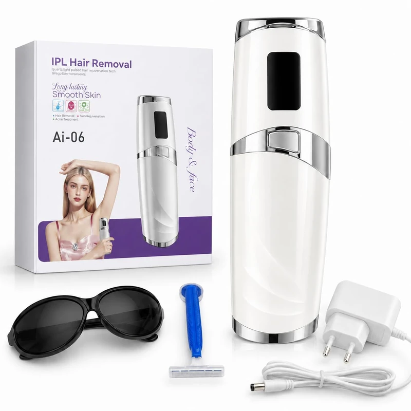 Motswedi Pulse Light Epilator, Power Adjustable to 9 Levels, Women's Electric Epilator with Cooling Function, Pulse Light, 999,999 Flashes, Laser Epilation Definitive