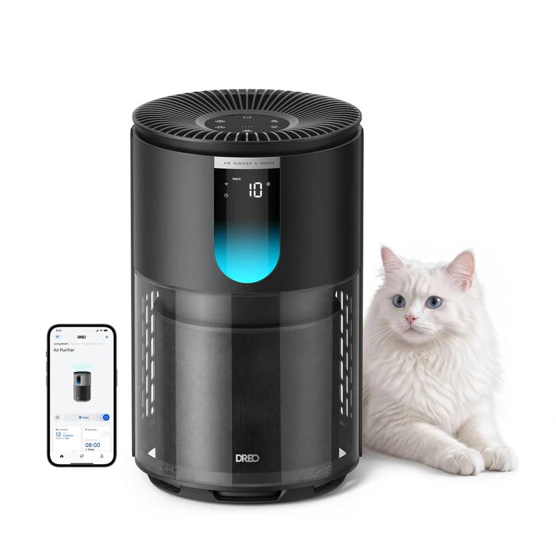 DREO Smart Air Purifier for Home Bedroom Up to 100 m² for Pet air, Odors, Pollen, Smoke, 3 in 1 HEPA Filters, Ultra Quiet Air Purifiers, Air Quality Monitor, PM2.5 Sensor, Wi-Fi/Voice/Alexa